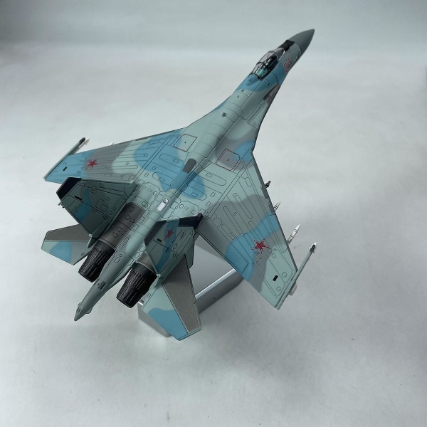 Metall 1/100 Sukhoi Su-35 Fighter Aircraft Model Russian För Hylla Heminredning