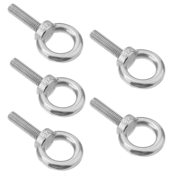 Øyebolt med glatt gjengeoverflate M8x30 Konstruksjon Løftemaskineri 5 stk Silver