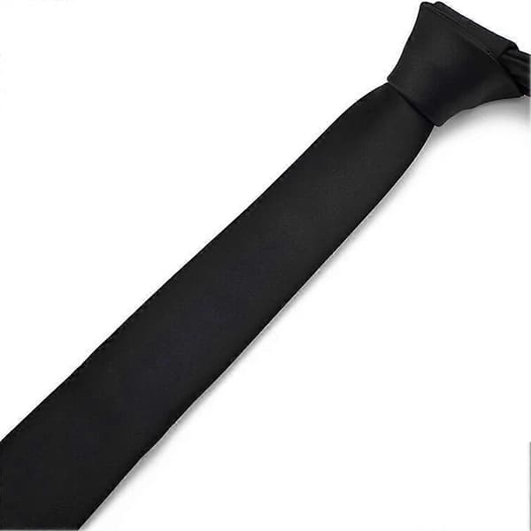 Sort pakket 8 cm lynlås slips til mænd, justerbart formelt polyester slips