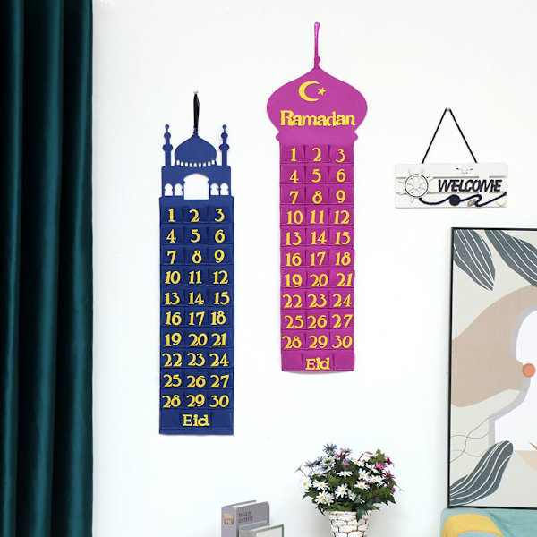 Eid Mubarak filt kalender BLÅ 2 BLÅ 2 Blue 2