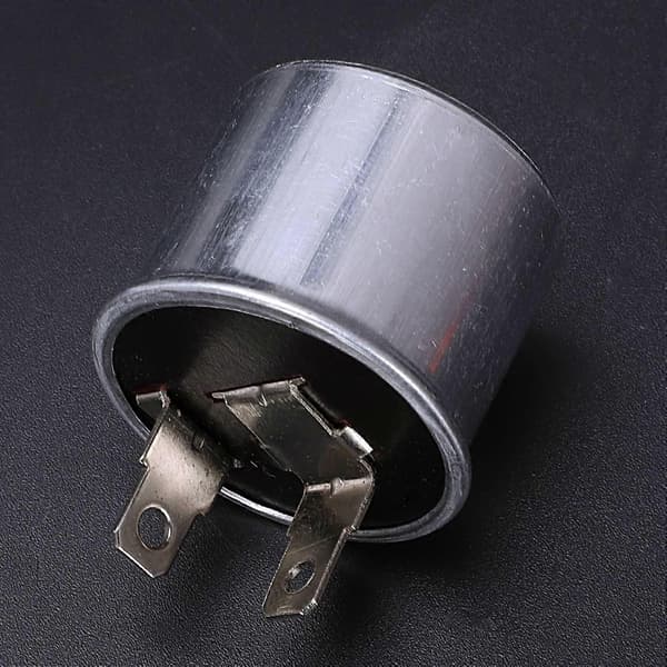 Klassisk Bil Blinklys Relæindikatorer 12V Lys Blinklys 2 Pins silver