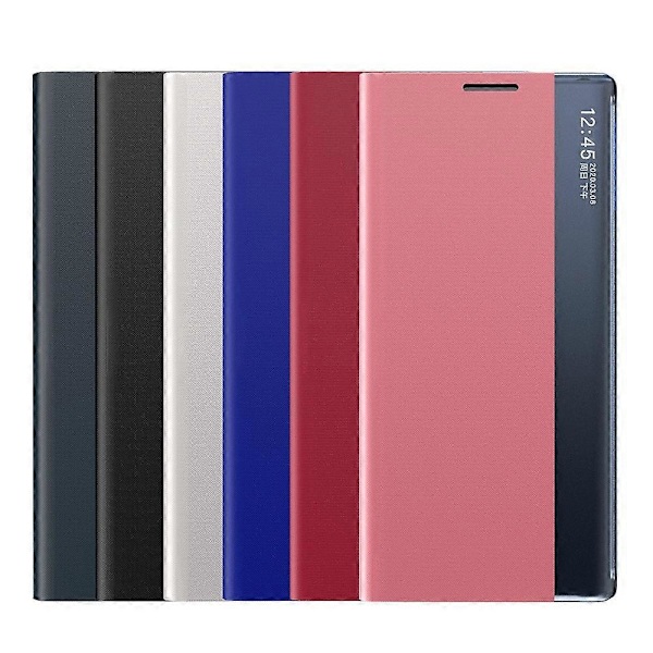 För Samsung Galaxy S21 Ultra 5G Fönsterfodral PU Läder Ställ Multicolor Style B