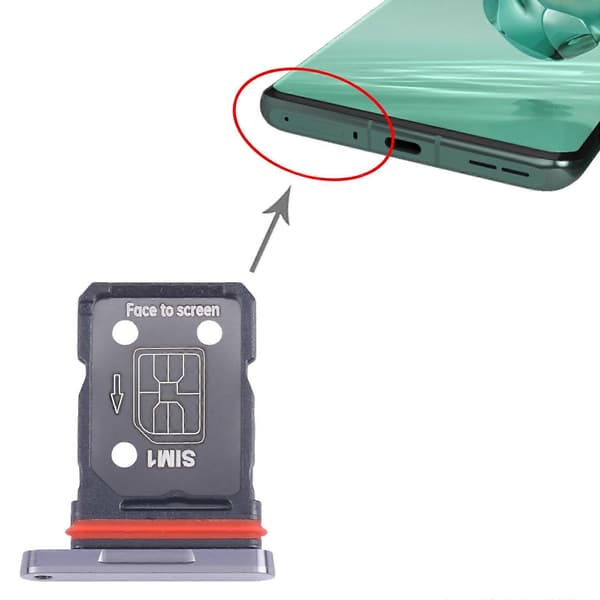 For OnePlus 12 PJD110 CPH2573 CPH2581 SIM-kortskuff + SIM-kortskuff Black