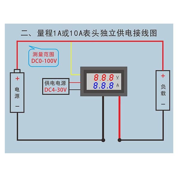 Digitalt Voltmeter Amperemeter
