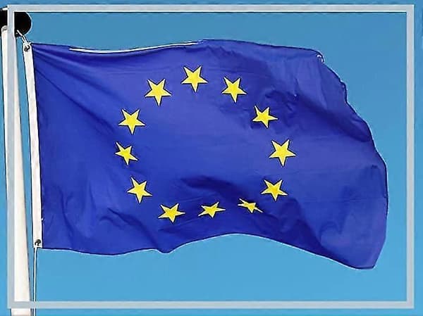 EU-flagg, flagg med 2 metallmaljer, værbestandig, 90*150 cm