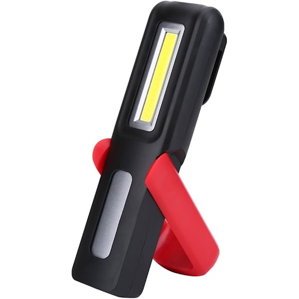 COB ficklampa USB uppladdningsbar bärbar med hängande krok Red