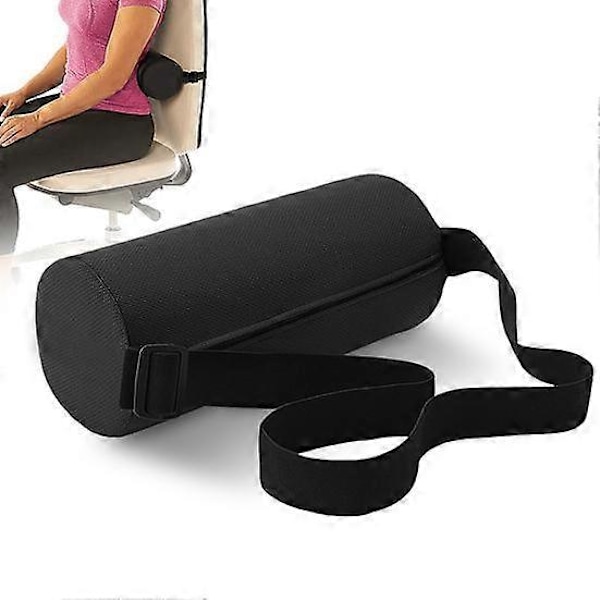 Ländryggskudde Memory Foam Lindrar Ryggsmärta Förbättrar Hållningen Stöd för Midjan Hem Bil Tillbehör black
