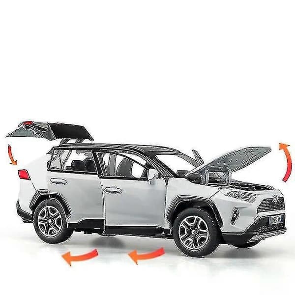 1:32 RAV4 SUV Støbt Legetøjsbil Model Lyd og Lys Træk Tilbage Børnelegetøj Samleobjekter Fødselsdagsgave