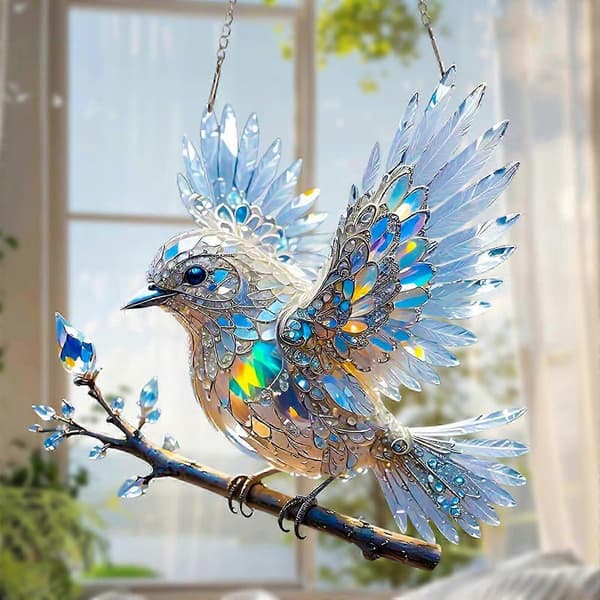 Crystal Sky Bluebird Glasmaleri Ornament (20 cm)