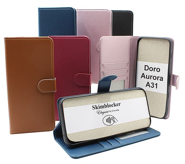 [KK] 【jia】Skimblocker Doro Aurora A31 Plånboksfodral Brandy