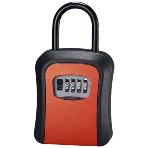 Väggmonterad nyckellåda - ZOR® - 4-siffrig kod - Robust kassaskåp - Zinklegering - Röd - 1 cm