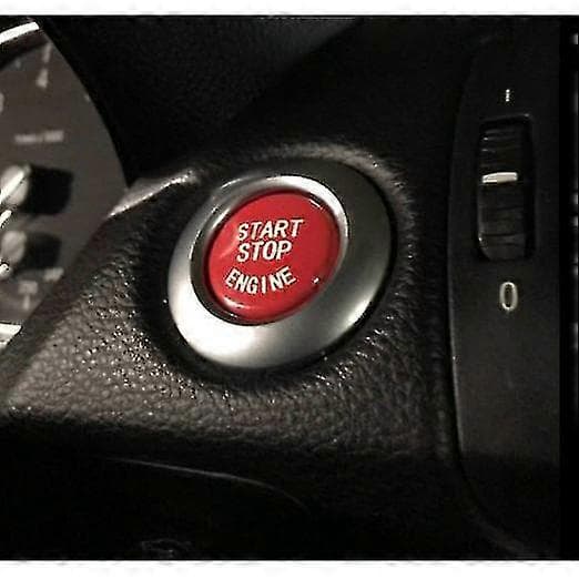 Knappdeksel Start Stopp Kompatibel med BMW E60 E63 E70 E71 E82 E84 E90 E91 E92 E93, Rød