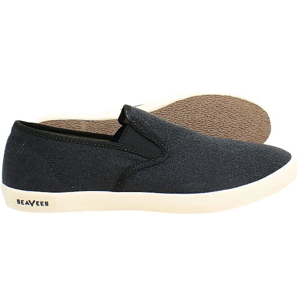 Seavees Baja Standard Slip-On Sort Canvas Herre Plimsolls BAJA SLIP ON STD_BLACK LINEN Black UK 7 EU 41 US 8