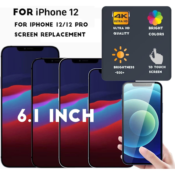 [KK] Replacement Screen for Compatible with iPhone 13 Incell LCD black