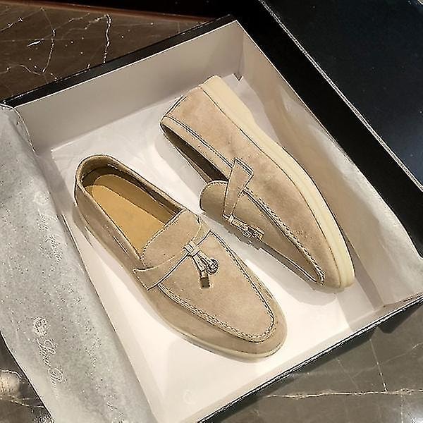 Kesäkävelykengät Naisten Loaferit Mokkanahkaiset Vapaa-ajan Mokkaasiinit Lukko Pipo Kengät Mukavat Pehmeäpohjaiset Litteät Kengät Plus-koko Auburn 35