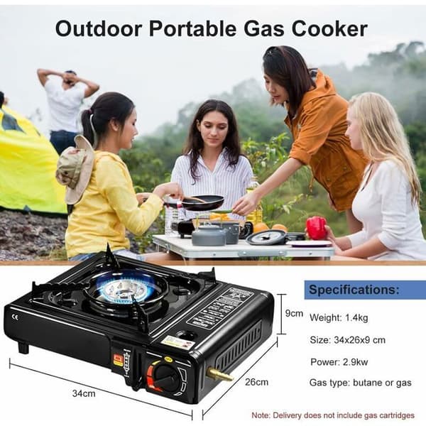 YYV 2900W Bærbar Camping Gasblus med Bæretaske, Dobbelt Anvendelse, Flere Farver