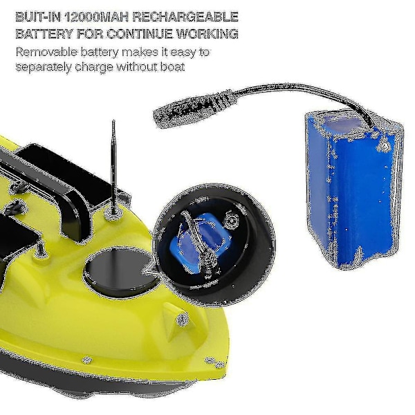2024 7,4 V 12000 mAh batteriudskiftning til fiskekødebåd