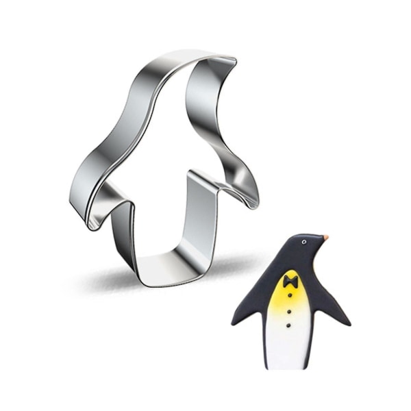 4 stycken kakskärare i rostfritt stål Material Pingvinformade bakprylar