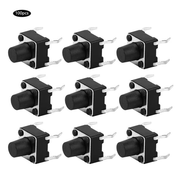 100 st Momentan Tryckknappsbrytare Mini Micro Touch Switch 6 x 7 mm