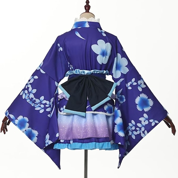Tyttöjen kimono cosplay kesäfestivaali yukata herääminen Maki kimono blue S
