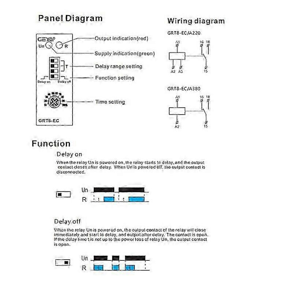 [KK]GRT8-EC 10A Dual Function Timer Relay with Delay On or Delay Off AC230V Time Relay bs