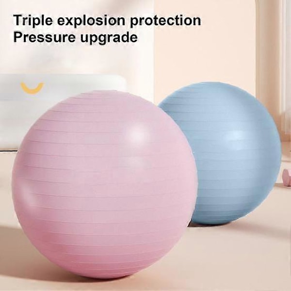 55/65/75CM Yogabold med luftpumpe, skridsikker, fysioterapi, PVC fitness balancebold, graviditetsfødselsbold, træningsbold til fitnesscenter, stabilitetsbold blue S
