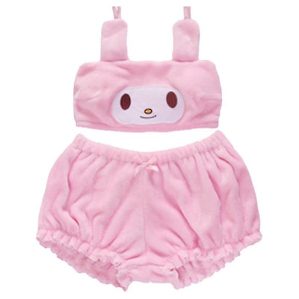 Kawaii Sanrioed tecknad höst och vinter Kuromi Mymelodi Cinnamoroll pyjamas underkläder bh liten djävul sexiga hemmakläder-n