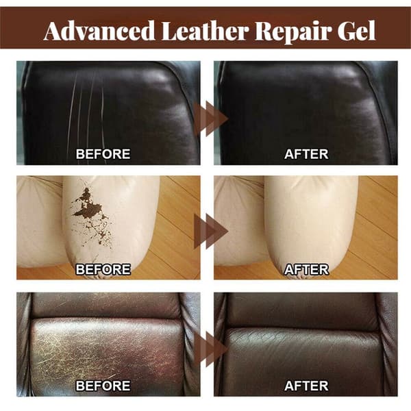 [KK]Advanced Leather Repair Gel Repairs Burns, Holes, and Gouges Compatible with Leather Surfaces Claret