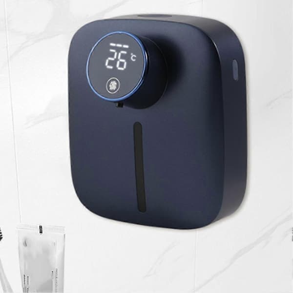 USB Genopladelig Multifunktionel Vægmonteret Automatisk Sæbedispenser Sensor LED Digital Display Sæbedispenser 320ML Blue