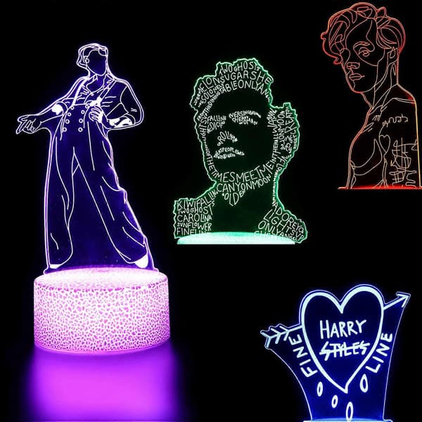 3D Harry & Styles nattlys illusjon LED-lampe med fjernkontroll