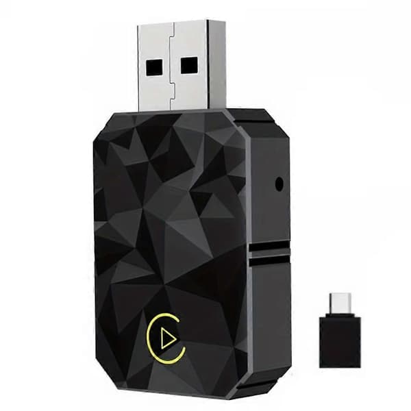 2-i-1 Trådløs CarPlay-adapter til Android Mini Auto Trådløs Adapter, 5Ghz WiFi Type-C/USB Plug Play