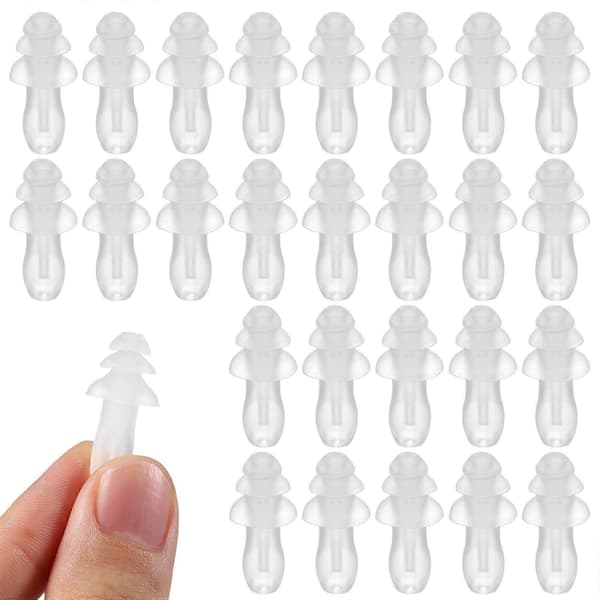 40 stk silikon ørepropper vanntette ørepropper søvn støyreduserende ørepropper (gjennomsiktig) White 3.00X0.80X0.80CM