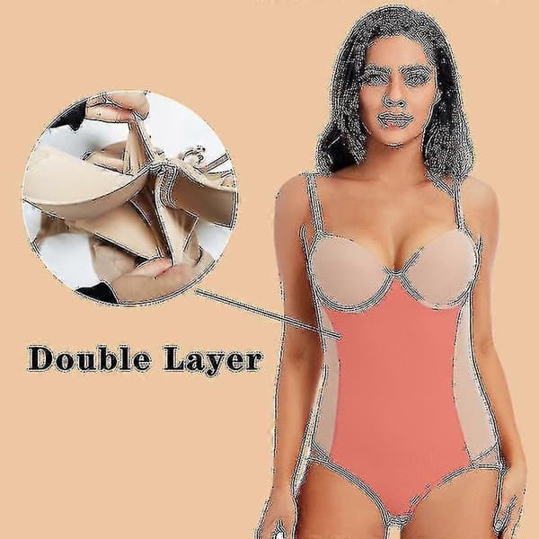 Hvit Bodysuit for kvinner med bøyle, formende, elastisk, ensfarget, silkemykt undertøy, Bodysuits Shapewear Hvit M