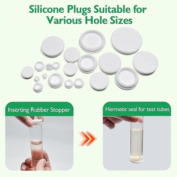 10 STK Silikonegummi propper til runde huller -1-1/8\"(28mm) Sorte snap-in låsehulspropper, B White
