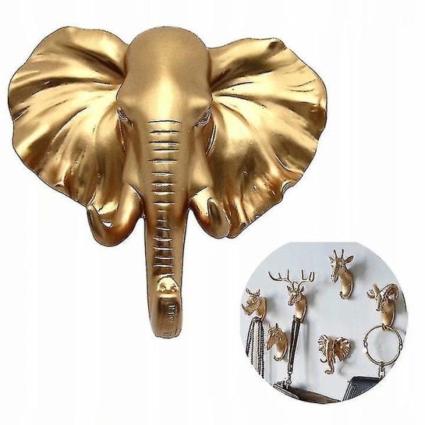 Klädhängare och klädhängare Handdukshängare Väggkrok Nyckel Djur klädhängare Golden Elephant