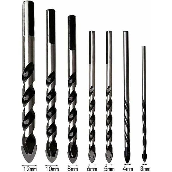 Wolframcarbid multi-material borebits - OKZ - Sæt med 7 - 3/4/5/6/8/10/12 mm - Præcisionsboring