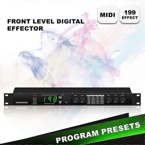 Profesjonell Digital Romklang Multi Effekt Prosessor Audio Prosessor Equalizer EU PLUGG black