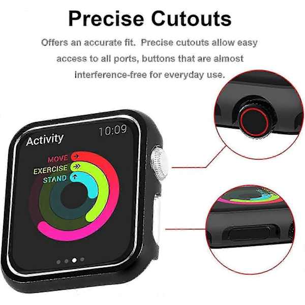 Anti-ridse Metal Bumper Cover til Iwatch Serie 4/5/6 Black 40mm