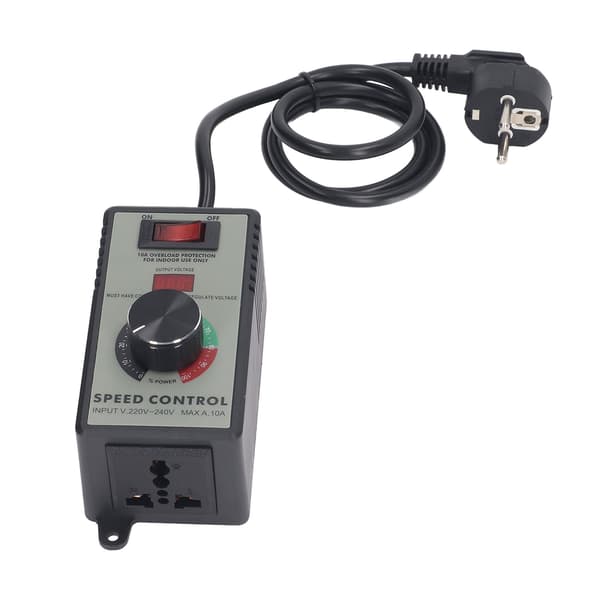 [KK] AC Motor Speed Controller Electric Fan Variable Speed Regulator with 10A Universal Socket EU Plug AC220 to 240V 4000W 0.4