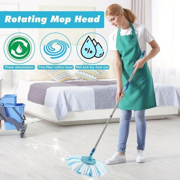 Sett med 4 erstatningshoder for Leifheit Clean Twist disc mopp refill - Erstatningshode - 2 utskiftbare