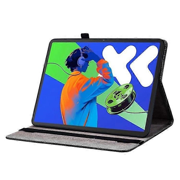 Läderfodral för Lenovo Idea Tab Pro/ Tab P12 Pro 12.7 2025/ Xiaoxin Pad Pro 12.7 (2025) Mönstertryckt Ställ Tablet Skydd Black Orchid