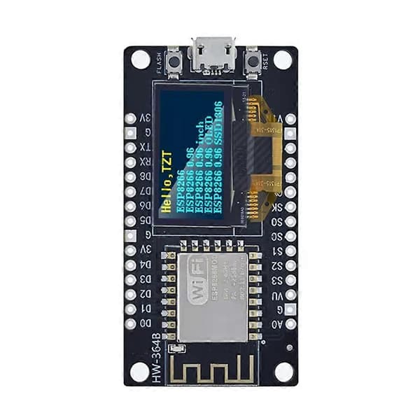 ESP8266 V3 udviklingskort med 0,96 tommer OLED-skærm CH340 ESP-12F WiFi-moduldele til Arduino/Micropython A A
