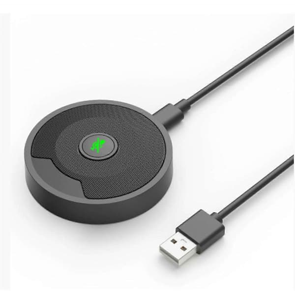 UM10 USB-konferencemikrofon 360° omnidirektionel kondensator PC-mikrofoner til videokonference Ga Black