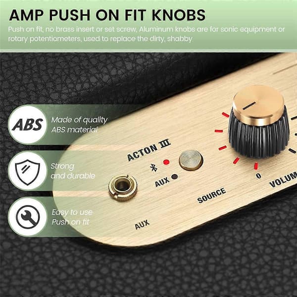 15 st Gitarrförstärkare AMP Tryckknapp med Hatt Passar 6 mm Diameter Potentiometrar Black   Golden