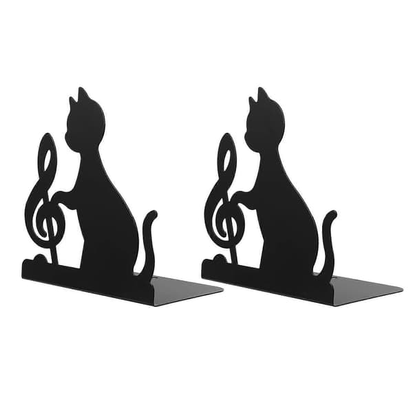 [KK] Decorative Cat Bookends 1 Pair Creative Cat Shaped Bookshelf