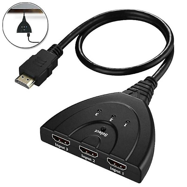 HDMI-jakajat ja -kytkimet HDMI-portti uros naaras 3 tuloa 1 ulostulo jakajakaapeli sovitin muuntaja 1080p