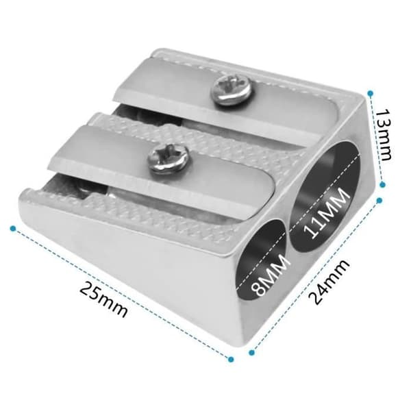 Blyantspisser - Metall - 5 stk. - Dobbelthull - Bærbar - Barn