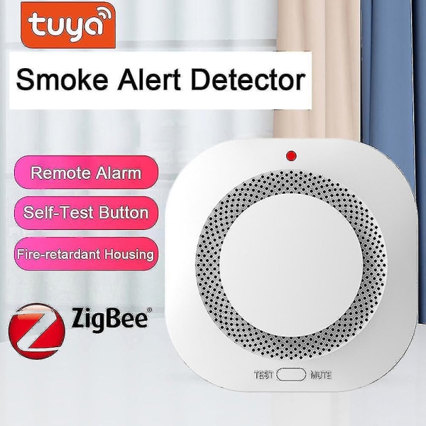Zigbee trådlös rökdetektor - Tuya smart hembrandlarm med 360 induktion, ljud och ljusvarning