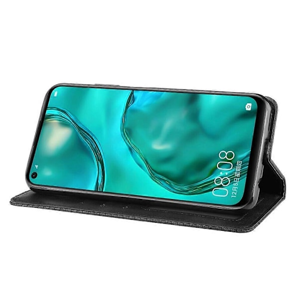 Fodral för Huawei P40 LITE Ställ Skydd Magnetisk Stängning Läderplånbok Kompatibel med Huawei P40 LITE Fodral Black