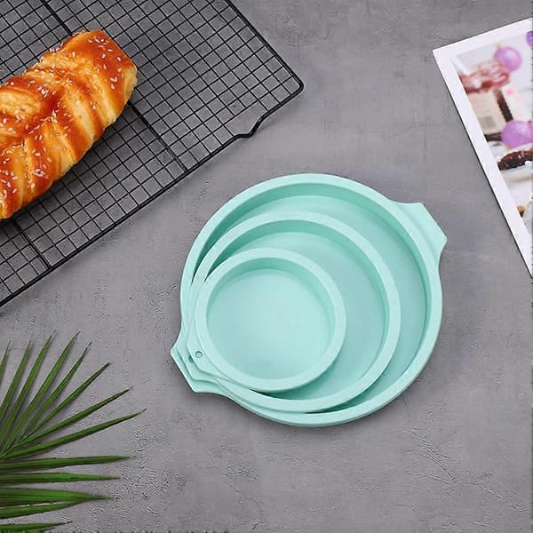 4 stk silikon kakeform rund kake lagsett silikon bakeform for baking av regnbuekake og
